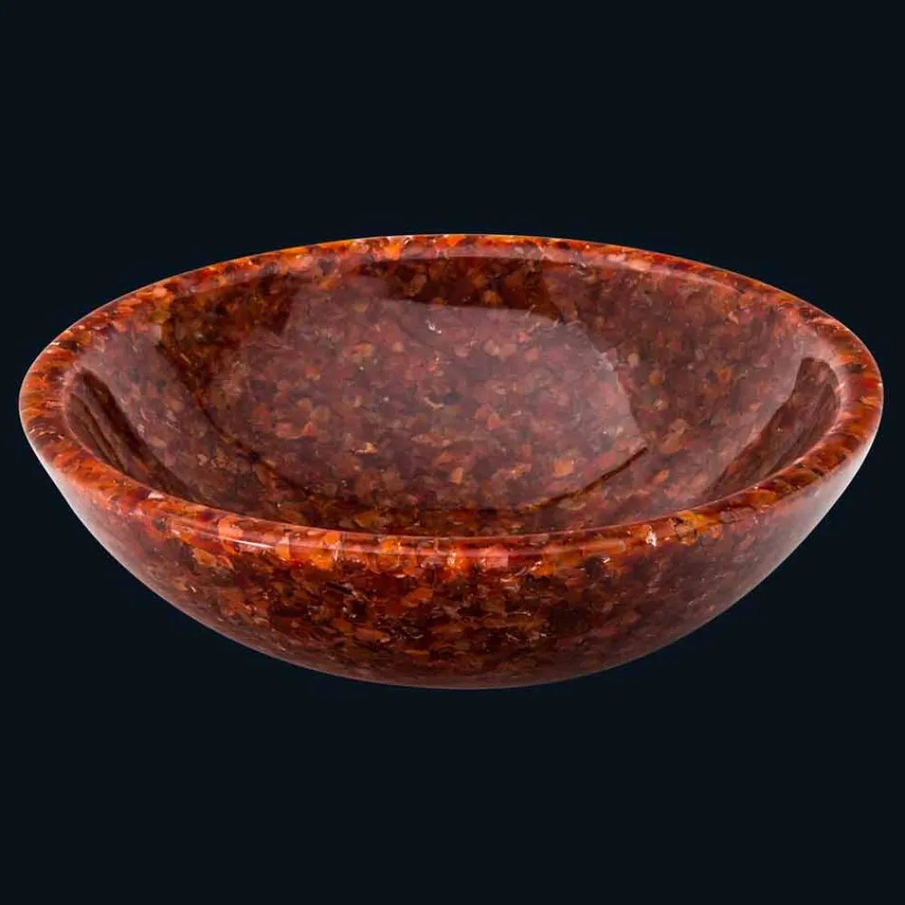 Viadurini Bathroom Harzwaschbecken-Rundes Design-Aufsatzwaschbecken aus künstlichem Harz und Stein Nube