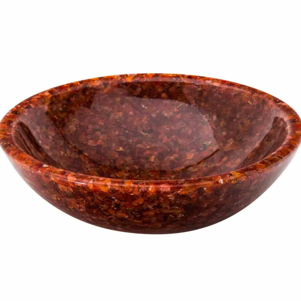 Viadurini Bathroom Harzwaschbecken-Rundes Design-Aufsatzwaschbecken aus künstlichem Harz und Stein Nube