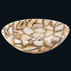 Viadurini Bathroom Steinwaschbecken-Rundes Design-Aufsatzwaschbecken aus Achat Stein Mila, Einzelstück