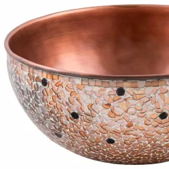 Viadurini Bathroom Kupferwaschbecken-Rundes handgefertigtes Waschtisch aus Kupfer, Murello