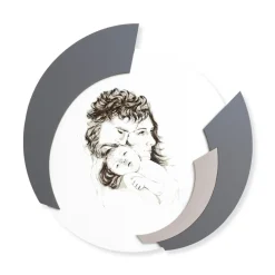 Viadurini Decor Religiöse Bilder-Rundes, mit Laser gefertigtes Bild der Familie Made in Italy - Margherita