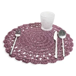 Viadurini Kitchen Amerikanische Tischsets-Rundes Tischset Gehäkeltes Tischset Verschiedene Farben 12 Stück - Punzolo