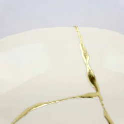 Viadurini Kitchen Deko Artikel Und Wohnaccessoires-Rundes Valet-Tablett aus weißem Porzellan und Blattgold - Cicatroro