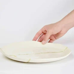 Viadurini Kitchen Deko Artikel Und Wohnaccessoires-Rundes Valet-Tablett aus weißem Porzellan und Blattgold - Cicatroro