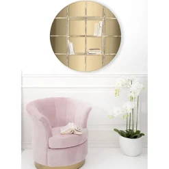 Viadurini Living Moderne Design Bücherregale-Rundes Wand-Bücherregal aus goldenem oder silbernem Plexiglas Made in Italy - Lizzy