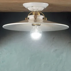 Ferroluce Vintage Deckenleuchten-Rustikale Deckenlampe aus Keramik von