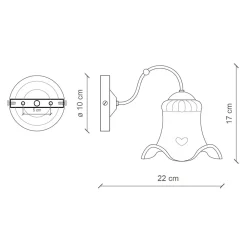 Ferroluce Shabby Chic Wandleuchten-Rustikale Wandlampe aus Keramik Chieti