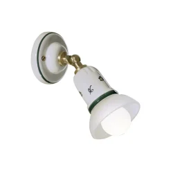 Ferroluce Shabby Chic Wandleuchten-Rustikale Wandleuchte aus weißer Keramik von Treviso