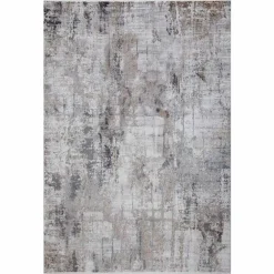 Viadurini Carpets Teppiche-Rutschfester Teppich in Grau-Beige-Viskose und Acrilic mit Zeichnung - Präsident