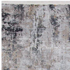 Viadurini Carpets Teppiche-Rutschfester Teppich in Grau-Beige-Viskose und Acrilic mit Zeichnung - Präsident