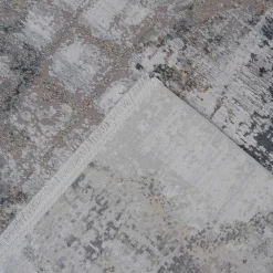 Viadurini Carpets Teppiche-Rutschfester Teppich in Grau-Beige-Viskose und Acrilic mit Zeichnung - Präsident