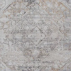 Viadurini Carpets Teppiche-Rutschfester Teppich in Grau-Beige-Akrilic und Viskose mit Zeichnung - Präsident