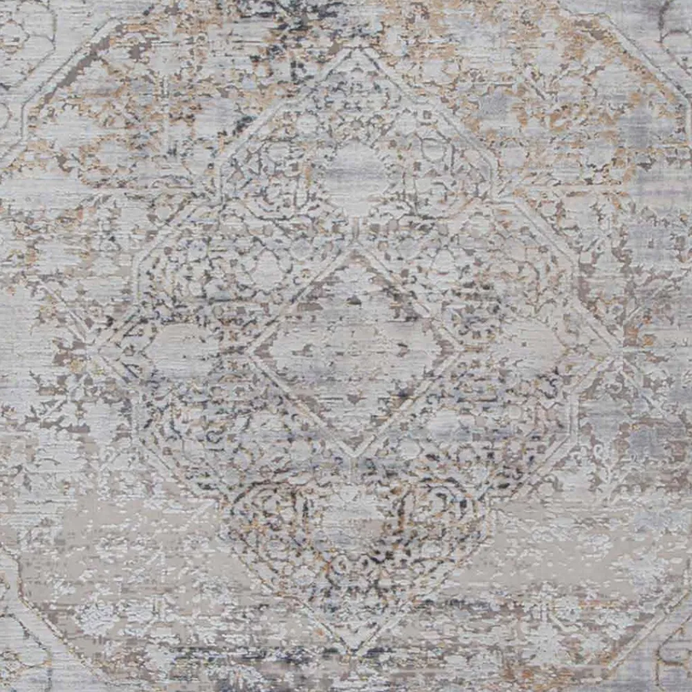 Viadurini Carpets Teppiche-Rutschfester Teppich in Grau-Beige-Akrilic und Viskose mit Zeichnung - Präsident