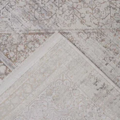 Viadurini Carpets Teppiche-Rutschfester Teppich in Grau-Beige-Akrilic und Viskose mit Zeichnung - Präsident