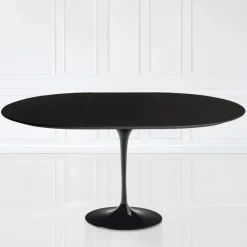 Viadurini Living Tulip Tische|Ausziehbare Esstische-Saarinen Tulip Tisch H 74 ausziehbar aus schwarzem Flüssiglaminat Made in Italy - Scharlachrot