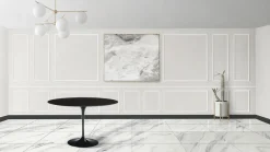 Viadurini Living Tulip Tische|Ausziehbare Esstische-Saarinen Tulip Tisch H 74 ausziehbar aus schwarzem Flüssiglaminat Made in Italy - Scharlachrot