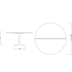 Viadurini Living Tulip Tische|Ausziehbare Esstische-Saarinen Tulip Tisch H 74 ausziehbar aus schwarzem Flüssiglaminat Made in Italy - Scharlachrot
