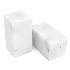 Viadurini Kitchen Küchenzubehör-Salz- und Pfefferbehälter aus weißem Carrara-Marmor Made in Italy - Julio