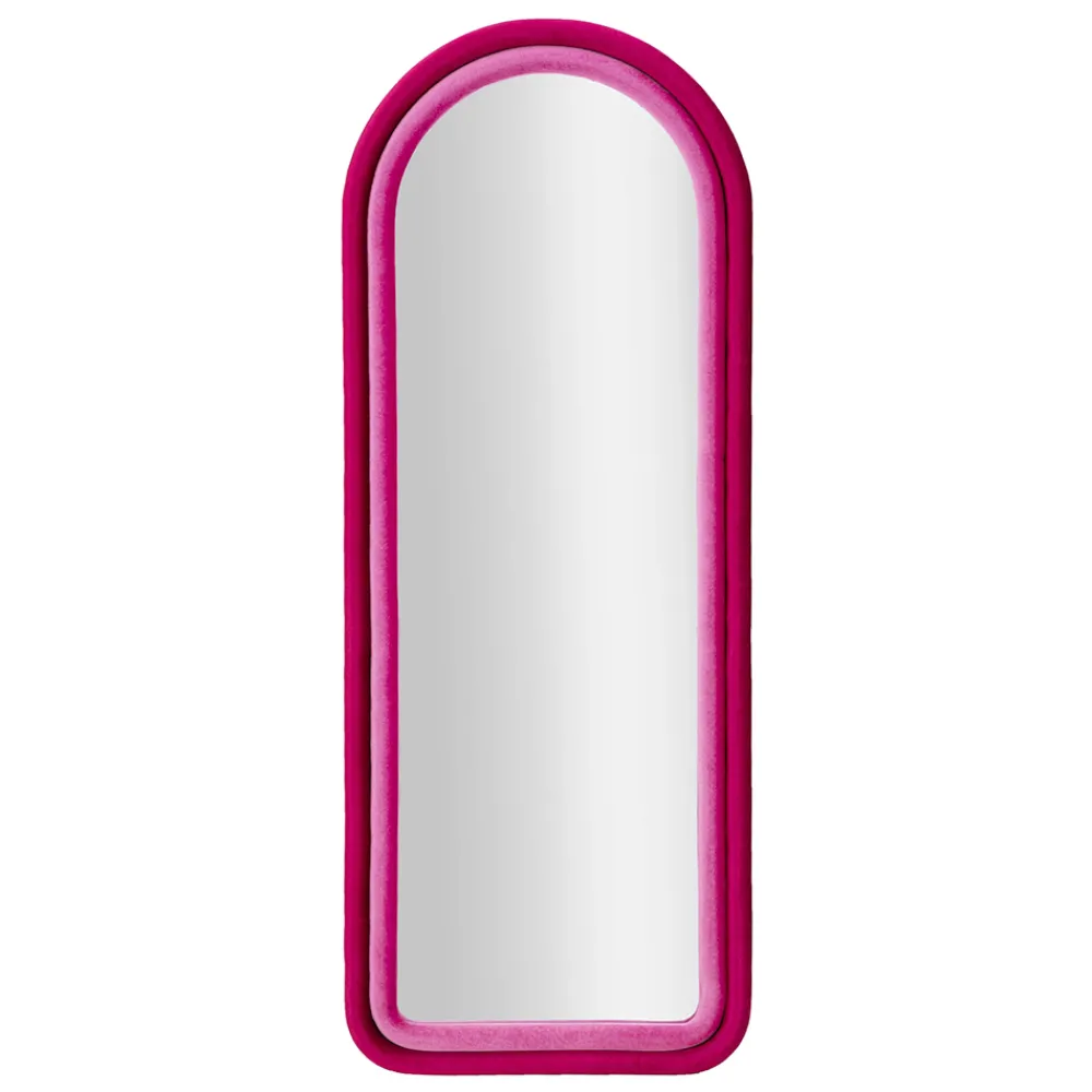 Viadurini Decor Wandspiegel-Samtbezogener MDF-Wandspiegel mit gewölbter Oberseite - Jessica