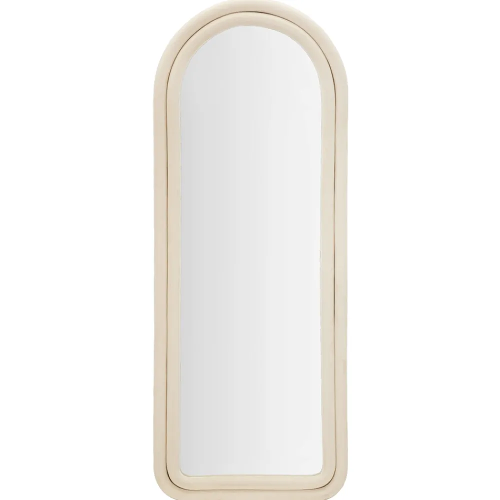 Viadurini Decor Wandspiegel-Samtbezogener MDF-Wandspiegel mit gewölbter Oberseite - Jessica