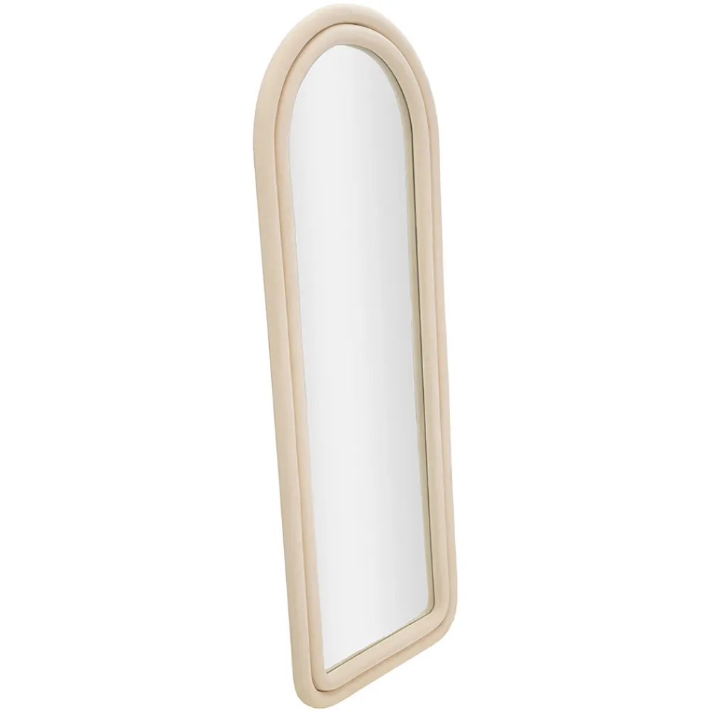 Viadurini Decor Wandspiegel-Samtbezogener MDF-Wandspiegel mit gewölbter Oberseite - Jessica