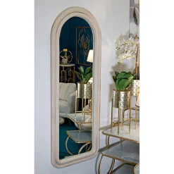 Viadurini Decor Wandspiegel-Samtbezogener MDF-Wandspiegel mit gewölbter Oberseite - Jessica