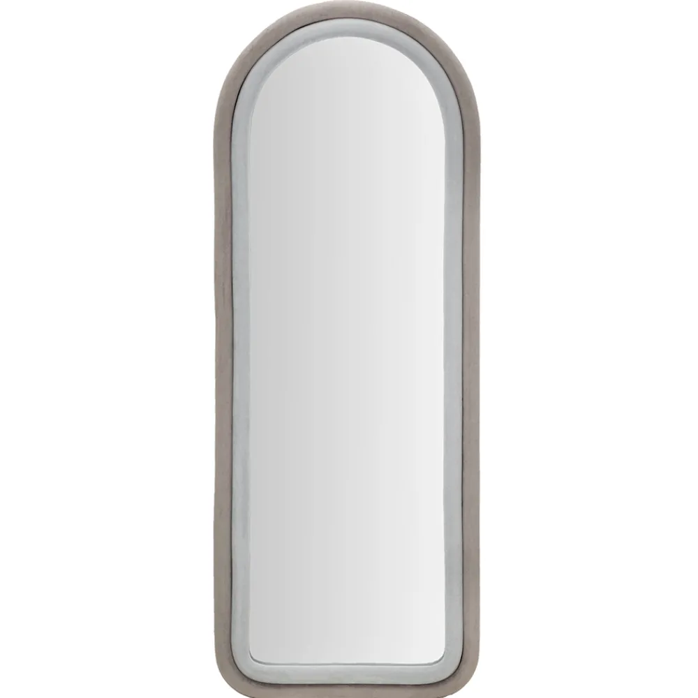 Viadurini Decor Wandspiegel-Samtbezogener MDF-Wandspiegel mit gewölbter Oberseite - Jessica