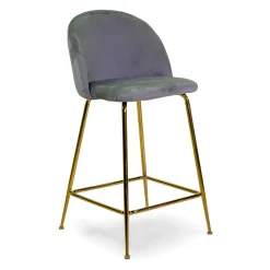 Viadurini in the Garden Küchenhocker-Samt-Hocker mit Metallgestell in verschiedenen Ausführungen - Penna