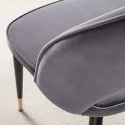 Viadurini Living Moderne Stühle-Samtstuhl mit Beinen aus schwarzem Metall und satiniertem Messing, 4 Stück - Sibea