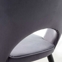 Viadurini Living Moderne Stühle-Samtstuhl mit Beinen aus schwarzem Metall und satiniertem Messing, 4 Stück - Sibea