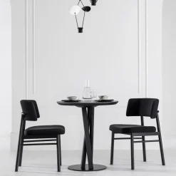 Viadurini Living Moderne Stühle-Samtstuhl mit Sockel aus bemalter Esche Made in Italy, 2 Stück - Alaska