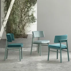 Viadurini Living Moderne Stühle-Samtstuhl mit Sockel aus bemalter Esche Made in Italy, 2 Stück - Alaska