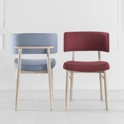 Viadurini Living Moderne Stühle-Samtstuhl mit Sockel aus bemalter Esche Made in Italy, 2 Stück - Alaska