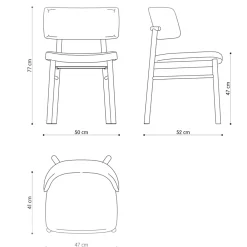 Viadurini Living Moderne Stühle-Samtstuhl mit Sockel aus bemalter Esche Made in Italy, 2 Stück - Alaska
