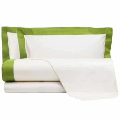 Viadurini Textile Bettlaken-Satin Sheet Set für Doppelbett mit farbigen Kanten - Hyazinthe