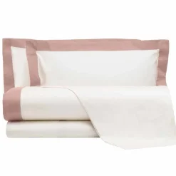 Viadurini Textile Bettlaken-Satin Sheet Set für Doppelbett mit farbigen Kanten - Hyazinthe