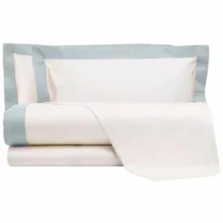 Viadurini Textile Bettlaken-Satin Sheet Set für Doppelbett mit farbigen Kanten - Hyazinthe