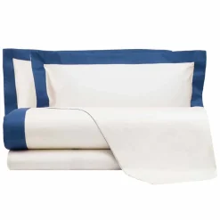 Viadurini Textile Bettlaken-Satin Sheet Set für Doppelbett mit farbigen Kanten - Hyazinthe