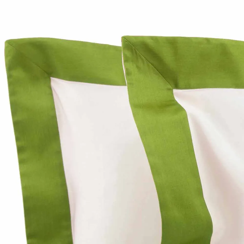 Viadurini Textile Bettlaken-Satin Sheet Set für Doppelbett mit farbigen Kanten - Hyazinthe