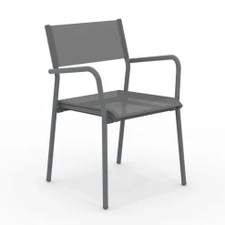 Viadurini in the Garden Gartenstühle Metall-Satz von 4 Gartenstühlen aus Aluminium und Batyline - Lucente