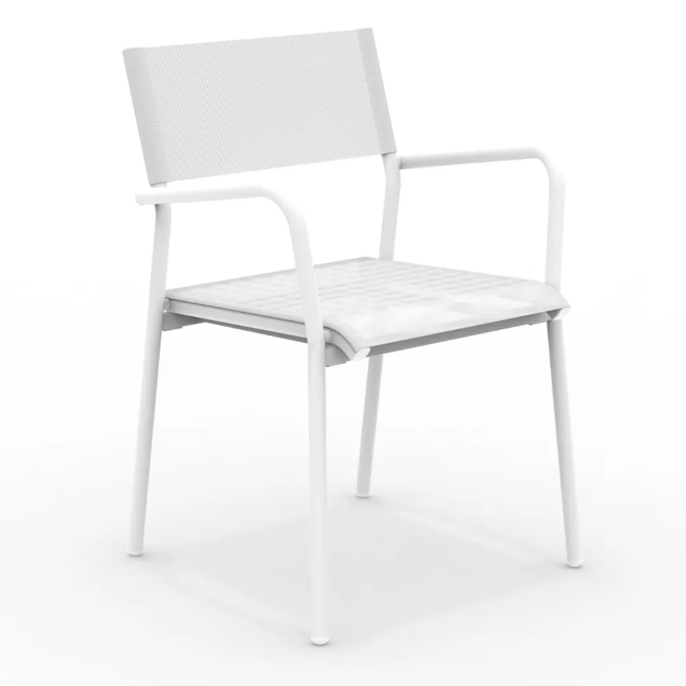 Viadurini in the Garden Gartenstühle Metall-Satz von 4 Gartenstühlen aus Aluminium und Batyline - Lucente