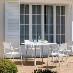 Viadurini in the Garden Gartenstühle Metall-Satz von 4 Gartenstühlen aus Aluminium und Batyline - Lucente