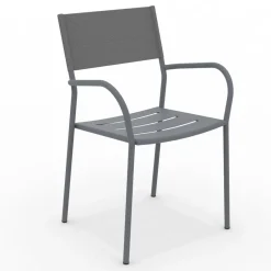 Viadurini in the Garden Gartenstühle Metall-Satz von 4 Gartenstühlen aus verzinktem Metall und Batyline - Prestigio