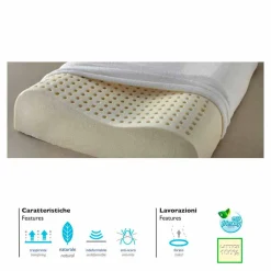 PROGETTO NOTTE Kopfkissen-Satz von 2 Hypoallergen und Atmungsaktiv 100% Latex-Kissen - Bio Cervical