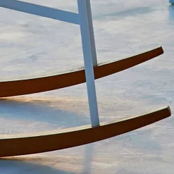 Varaschin Metallsessel-Schaukel-Gartensessel aus Stahl und Holz Summer Set