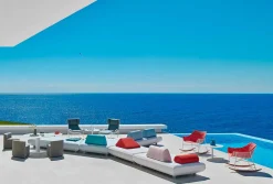 Varaschin Metallsessel-Schaukel-Gartensessel aus Stahl und Holz Summer Set