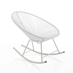 Viadurini in the Garden Moderne Sessel-Schaukelsessel für den Innen- und Außenbereich aus Metall – Elio