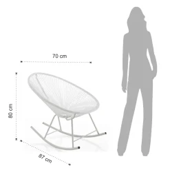 Viadurini in the Garden Moderne Sessel-Schaukelsessel für den Innen- und Außenbereich aus Metall – Elio