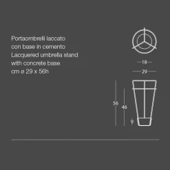 Viadurini Living Regenschirmständer Design-Schirmständer aus farbigem Metall und Beton im modernen italienischen Design - Rachid