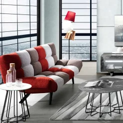 Viadurini Living Moderne Schlafsofas-Schlafsofa aus mehrfarbigem, nicht abnehmbarem Stoff – Promezio